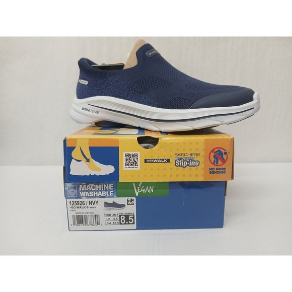 Skechers Hands Free Slip-ins GO WALK Arch Fit‎ Nova Navy Blue Shoes 8.5 Women